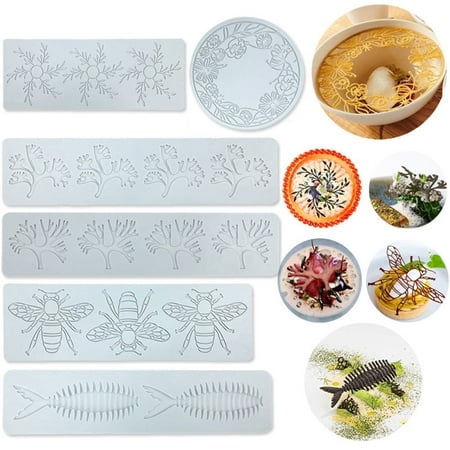 

Yesbay Baking Mold Cake Decorating Bee Branch Garland Fish Bone Fondant for Bakery