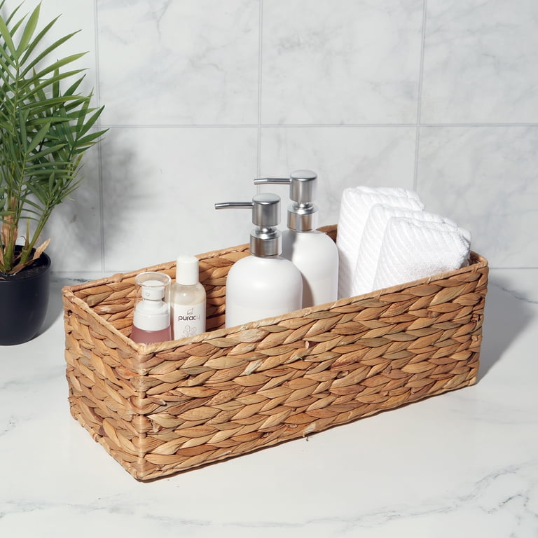 Hyacinth Woven Storage Basket, Rectangle photo 8