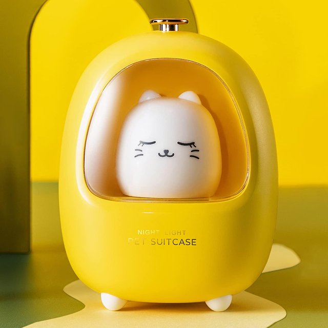 Luz nocturna Recargable USB para Niños Cerdo lindo amarillo