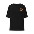 thumbnail image 3 of Wzzjkit T-Shirt Femme Col Rond en Forme de Cœur Imprimé Manches Courtes Décontracté Ample, 3 of 5