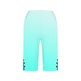 thumbnail image 5 of Cagogo Women's High Waisted Capri Pants with Pockets Solid Casual Summer Elastic Waist Cropped Palazzo Trousers Beach Vacation Lounge Pants, Mint Green 2XL, 5 of 5