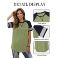 thumbnail image 3 of TEMOFON Womens Tops Short Sleeve Crewneck Tshirts Casual Summer Blouse Loose Tunics Top Olivegreen Comfortable Tees, 3 of 8