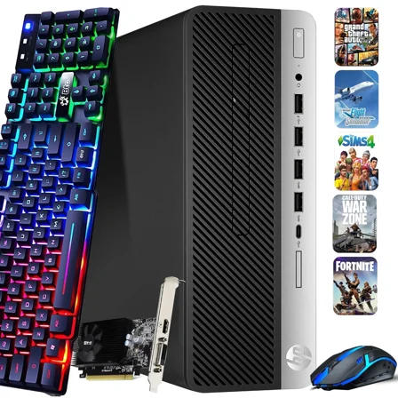 Restored Gaming HP ProDesk 600 G4 Desktop PC, Intel Core i5 8th Gen. Processor, 32GB RAM, 1TB SSD, NVIDIA GeForce GTX 1050 Ti, HDMI, Gaming Keyboard & Mouse, Wi-Fi, Windows 11 Pro (Refurbished)
