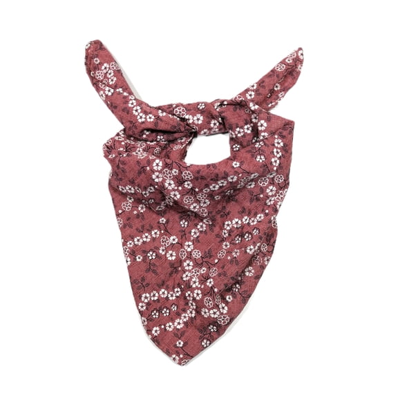 Shanlin Unisex Cotton Square Bandanas Scarves 24x24 (Floral2-Crimson)