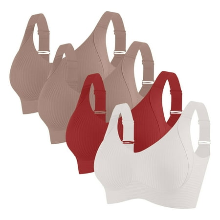 NTACZA Push-Up Women s Bras and Underwear Bralette Red Plus Size Solid Everyday Bras Sports Bras for Teens 4x