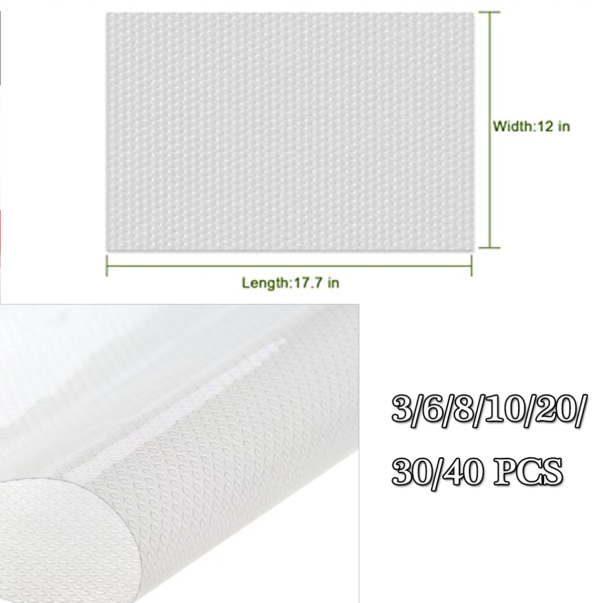 Refrigerator Liners for Shelves Washable, Fridge Shelf Liners Nonslip