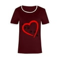thumbnail image 2 of GERsome Valentines Day Cute Dog Paw Print T-Shirts Love Heart Short Sleeve Shirts Women's Casual Dog Lover Tee Blouse, 2 of 6