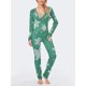 thumbnail image 2 of Pijama navideño Y2k para mujer, monos de manga larga con cuello en V y botones, ropa de dormir suave, ropa de dormir femenina, 2 of 4