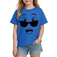 thumbnail image 5 of Auroural Toddler Girl Shirts 5T Under $ 5.00 Kids Boys Girls Solid Color Cute Expression Print Short Sleeve Loose Comfortable T-Shirt Top Boys Summer Tops, 5 of 6