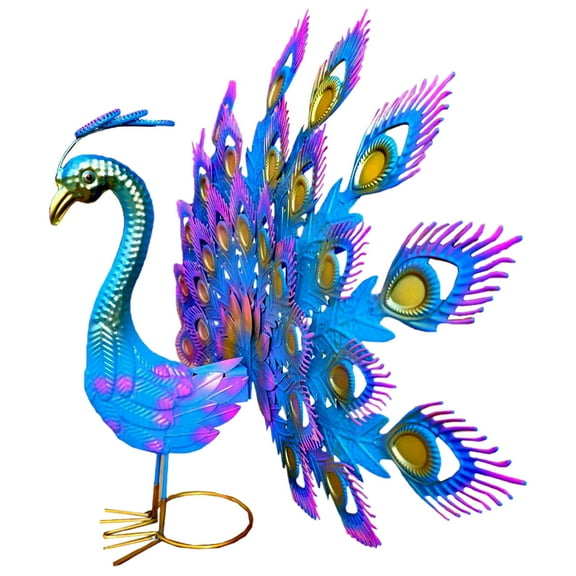 Garden Decoration Peacock Screen Retro Wrought Iron Villa Window Landscaping Decor 30X30Cm Free Size Metal Decor F-698