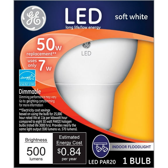 G E Lighting 74374 PAR20 LED Bulb- 7W
