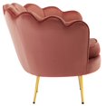 thumbnail image 3 of LSSBOUGHT Velvet Lotus Accent Chair Small Comfy Barrel Chair Cozy Round Armchair Rose Pink, 3 of 5