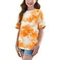 thumbnail image 4 of Delliss Girls Casual Tops Tie Dye Short Sleeve Loose Gradient T-Shirt Summer Crewneck Casual Tie Dye Tee, 4 of 8