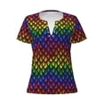 thumbnail image 3 of Naloa Dragon Scales Print T-Shirts Short Sleeve V Neck Tees for Women Fashion Tops Trendy Lightweight Soft Casual Summer Outfits Clothes, 3 of 5