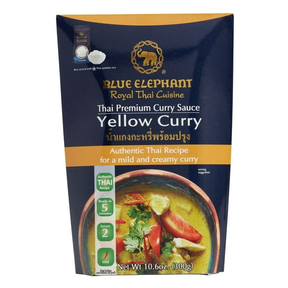 Blue Elephant Yellow Curry Sauce 10.6 oz Pack of 4