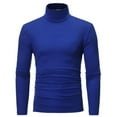 thumbnail image 2 of T-shirt Solid Color Long Sleeve Cotton Men Turtleneck Slim Basic Top for Spring, 2 of 8