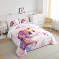 thumbnail image 4 of Unicorn King Bedding Set Comforter Set Cute Rainbow Unicorn Quilt Comforter Cartoon Kawaii Duvet Comforter Galaxy Stars Fantasy Unicorn Decor, 4 of 7
