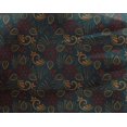 thumbnail image 4 of oneOone Georgette Viscose Dark Teal Blue Fabric Leaves & Floral Artistic Diy Clothing Quilting Fabric Print Fabric By Yard 42 Inches Wide, 4 of 4