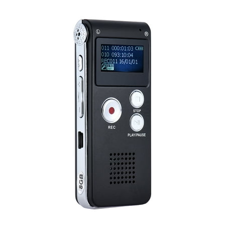 - 8GB Intelligent Digital Audio Voice Phone Recorder Dictaphone MP3 Music Player Voice Activate VAR A-B Repeating