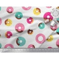 thumbnail image 2 of Soimoi White Poly Georgette Fabric Donuts Food Printed Fabric 1 Yard 42 Inch Wide, 2 of 5