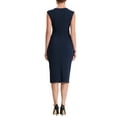 thumbnail image 3 of INSPIRE CHIC Women's Sheath Dress Sleeveless Work Solid Midi Dress XS Navy Blue, 3 of 7