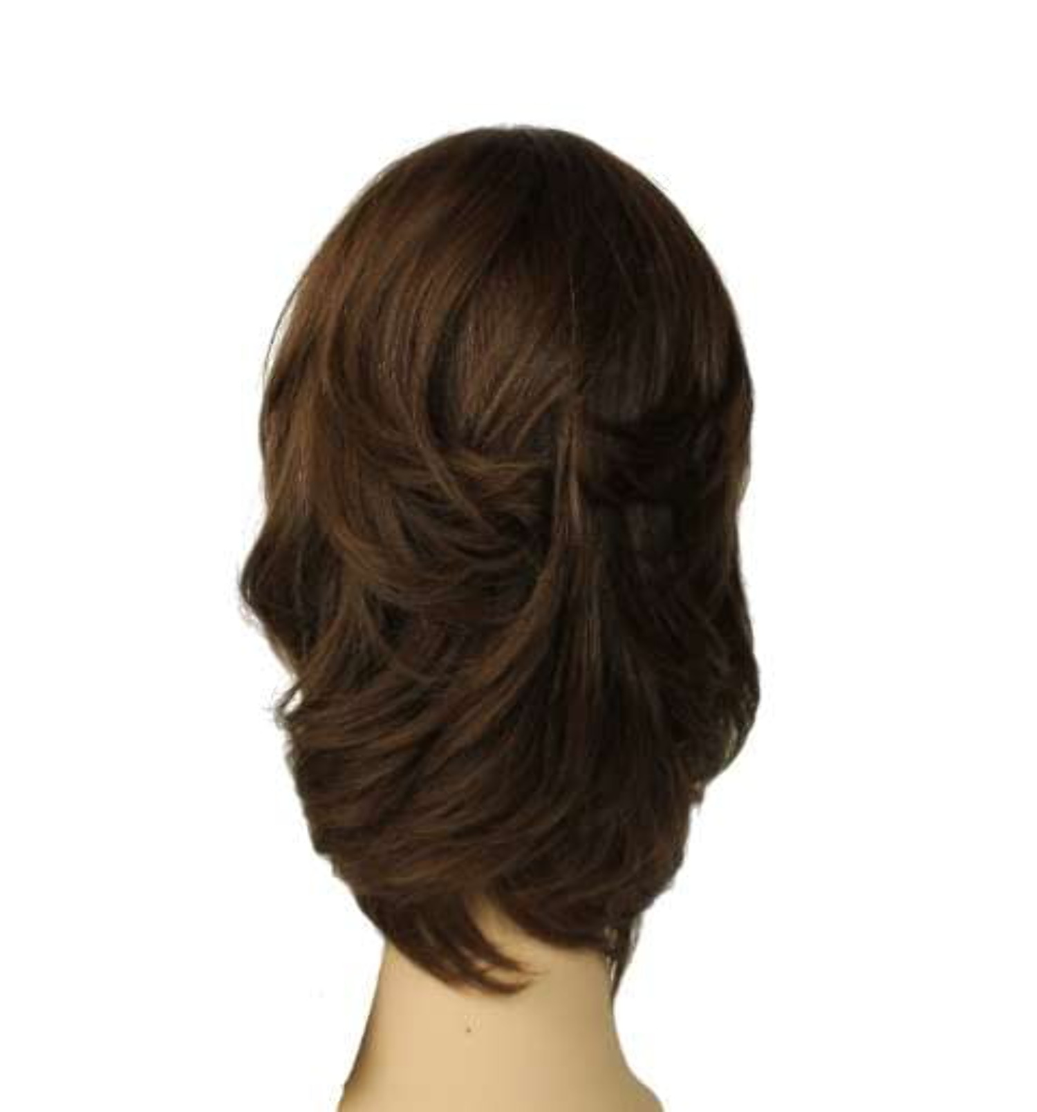 European Human Hair Freeda Wig Shlomit Brown With Reddish Highlights Skin Top Size L