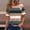 Green women striped tshirt a1, variant on Women Round Neck Short Sleeve Button Down Striped Casual Tshirt Summer Party Tops Comfortable Basic Tee Blouse Vacation Outfits, Light Blue M