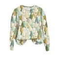 thumbnail image 5 of Kaprioy Sweatshirts for Women Long Sleeve Shirt Pullover Tops Colorful Christmas Tree Gift Graphic Holiday Crewneck Fall Fashion Clothing Light Green, XXL, 5 of 6
