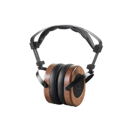 Monoprice Monolith M565 Over Ear Planar Magnetic Headphones - Black/Wood With 66mm Driver, Open Back Design, Removable Comfort Earpads For