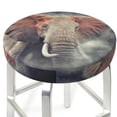 thumbnail image 3 of Daiia Elephant in Smoke Stool Covers Round,Round Bar Stool Covers Waterproof Bar Chair Covers Washable Stool Cushion Slipcover for 12-14 Inch Chair-12 inch, 3 of 7