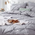 thumbnail image 5 of U by Bedsure Queen Comforter Set Grey, Summer Deal Bed in a Bag Queen Size Bedding, 7 Pieces Pinch Pleat All Season Comforter with Sheets, Pillowcases & Shams, 5 of 10