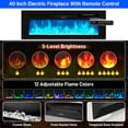 thumbnail image 4 of Blotout 71" Fireplace TV Stand with 40" Fireplace, LED Lights & Power Outlet for 85/80/75 Inch TV, Modern Gaming Entertainment Center with High Gloss Cabinet, Media TV Console for Living Room (Black), 4 of 10