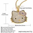 thumbnail image 4 of Nueva llegada Hip Hop helado Rosa sólido circón brillante dibujos animados Hello Kitty joyería lindo gato colgante collar, 4 of 4