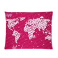 thumbnail image 1 of BSDHOME Hand Sketch Doodle World Map Picture Pillow Cases 20x30 inches Two Sides Print, 1 of 1
