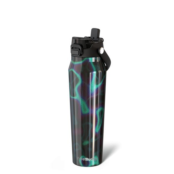 Frost Buddy Botella De Agua Aislada De 32 Oz Con Pajita Y Tapa Para Chupete | Acero Inoxidable A Prueba De Fugas | Frío Las 24 Horas | Portavasos A Prueba De Sudor | Ideal Para Gimnasio, Viajes, Depor