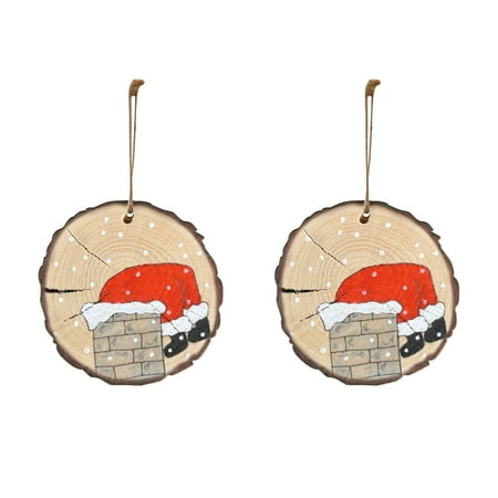 

TMOYZQ Christmas Decorations Lovely Christmas Round Wooden Hanging Animal Print Pendant Christmas Gifts on Clearance