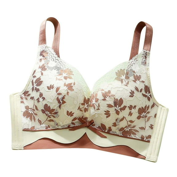 Busydd Bras for Women Older Full Coverage Wireless Bras for Women Comfort Supportive Front Closure Bras Fashion Floral Seamless Everyday Bra No Underwire