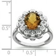 thumbnail image 2 of Primal Silver Sterling Silver Rhodium-plated Diamond and Whiskey Quartz Ring, 2 of 4