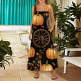 thumbnail image 3 of WTOBBY Women's Cotton Jumpsuit with Sleeveless Cut and Halloween Printed Pattern, Casual Relaxed Fit for Summer Comfort and Easy Movement,Yellow2XL, 3 of 5