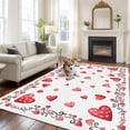 thumbnail image 2 of 5'x7' Area Rugs for Living Room Bedroom, Red Valentines Washable Rug Carpet Runner Indoor Outdoor, Watercolor Love Heart Non Slip Floor Mats Area Rug for Kitchen, Nursery, 2 of 8