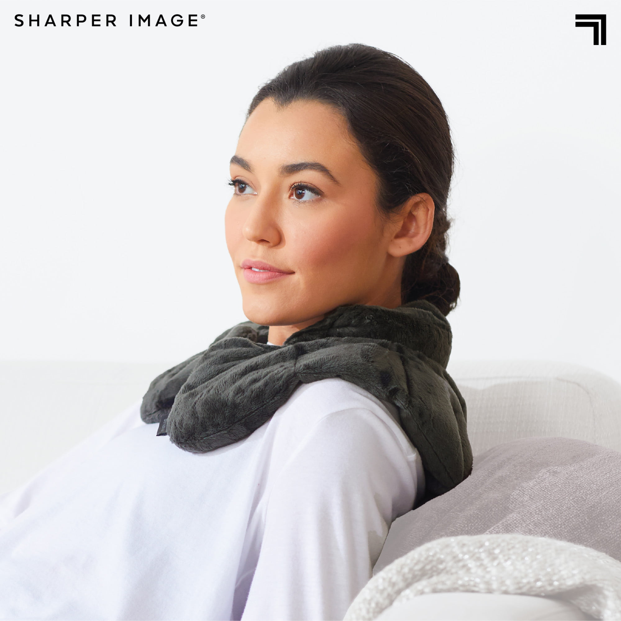 Sharper Image Neck and Shoulder Wrap Heated in Gray 1016287 - The Home Depot