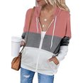 thumbnail image 3 of Viikei Women Coats Plus Size Women Coats Clearance Hoodie Jackets for Women Casual Color Contrast Loose Zipper Jacket Coat, 3 of 5