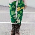 thumbnail image 5 of QATAINLAV St Patricks Day Legging for Women Shamrock Graphic Slim Fit Butt Lifting Tights Stretchy Skinny Fashion Trousers Green L, 5 of 10