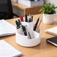 thumbnail image 6 of Rotating Desk Organizer, 360 Degree Pen Holder with 5 Compartments, Multi Compartment Storage Caddy for Office Supplies, Space Saving Desktop Organizer for Pens, Markers, Scissors, and Small Tools, 6 of 6