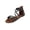 Black, variant on hoksml Women's Gladiator Flat Sandals Open Toe Crisscross Straps Back Zipper Summer Casual Shoes