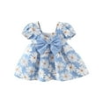thumbnail image 5 of Zwiiyzr 2025 6M-3Y Newborn Baby Girl Clothes Cotton Dresses Infant Casual Puff Sleeve Sundress Summer Toddler Girl Dress Blue, 5 of 7