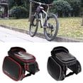 thumbnail image 2 of koolsoo Bike Front Tube Bag Frame Pannier PU Waterproof Mobile Phone Pouch Red, 2 of 9