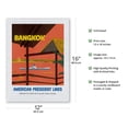 thumbnail image 2 of Bangkok Thailand - American President Lines - Vintage Ocean Liner Travel Poster by John Russell Clift c.1958 - Japanese Unryu Rice Paper Art Print (Unframed) 12 x 16 in, 2 of 4