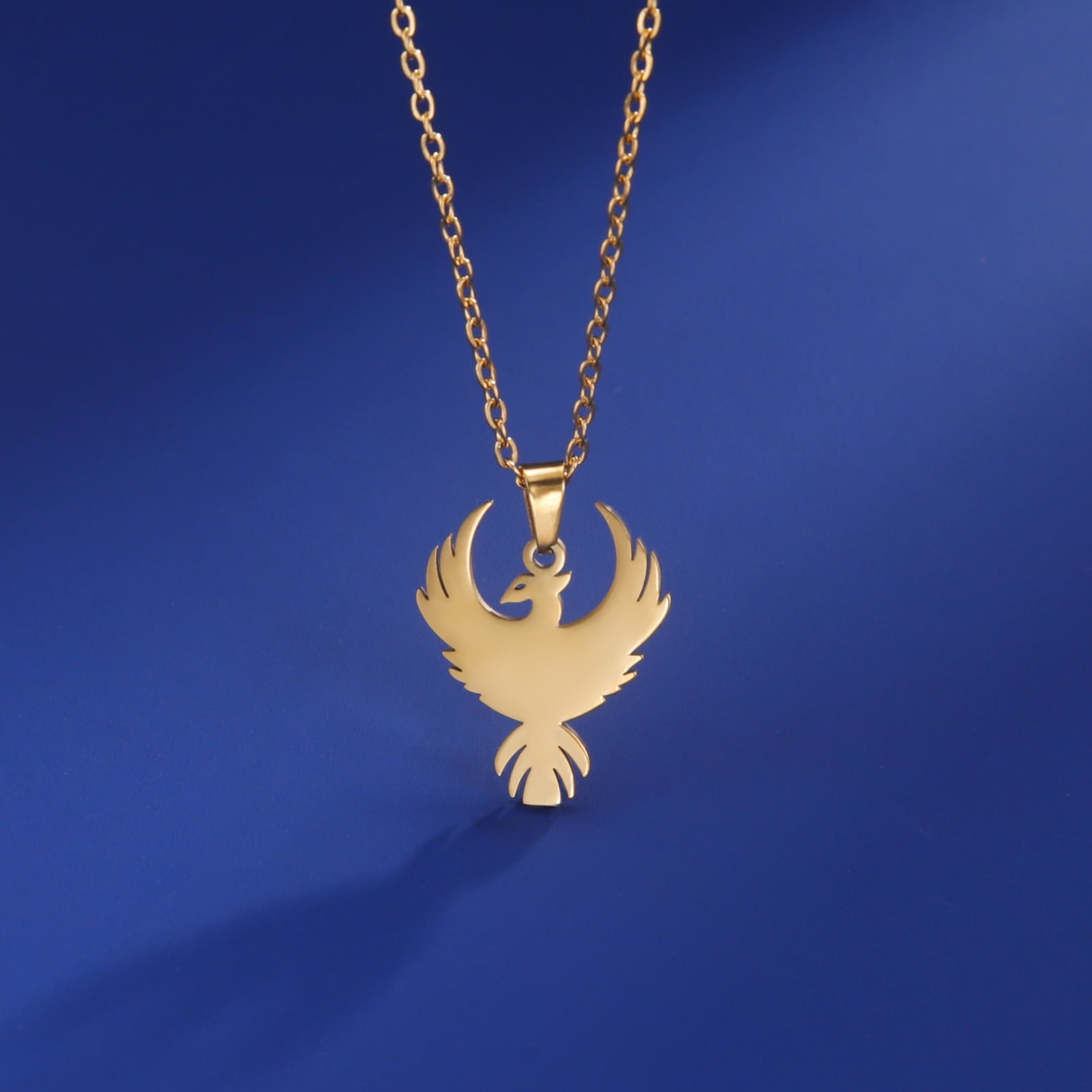 EUEAVAN Gold Phoenix Bird Pendant Necklace Stainless Steel Jewelry ...