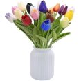 thumbnail image 5 of 10 mini flores artificiales de tulipán, impresionantes flores de plástico de poliuretano de tacto real para decoración de bodas, hogar, habitaciones, hoteles, fiestas, eventos (púrpura), 5 of 5